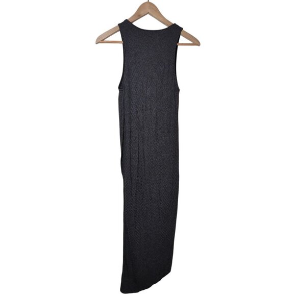 Lush Bodycon Dress NWT Sleeveless Asymmetrical Maxi Dress Small Charcoal Gray - Picture 2 of 9